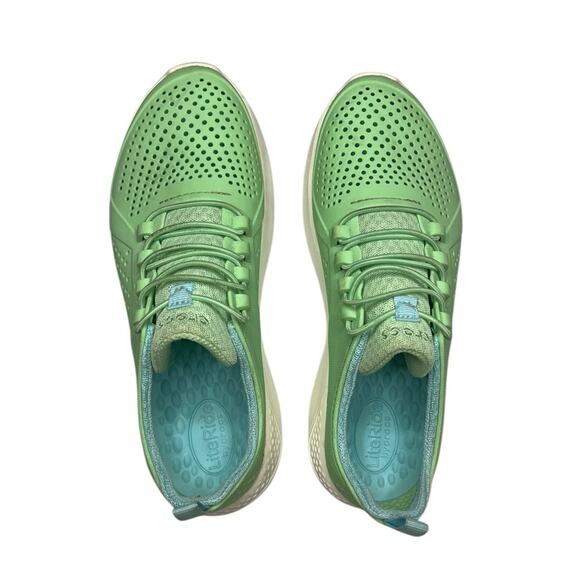 Crocs Women's Green White Perforated Water Sneakers 6 - Picture 3 of 5